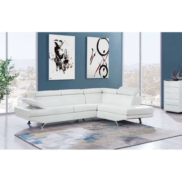 Orren Ellis Sylmar 2 Piece Vegan Leather Sectional & Reviews Wayfair